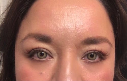 Customer photo review of Himalaya Brown Prescription Colored Contact Lenses
