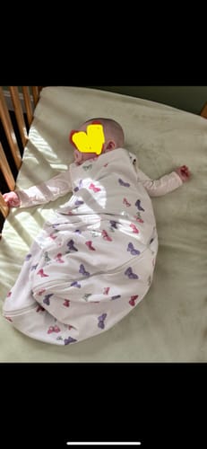 Customer photo review of 4 Season® Classic Baby Sleeping Bag, Merino Wool & Organic Cotton, Butterfly