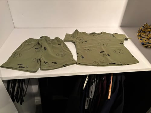 Customer photo review of Dog Faces Sweatshirt Fabric