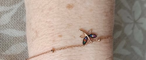 Customer photo review of Bracelet lettre personnalisée sur chaîne trombone en acier inoxydable