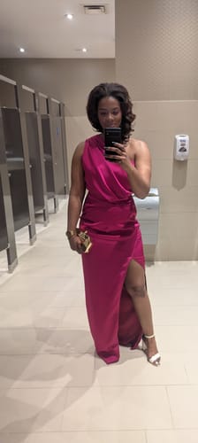 Customer photo review of Wenona Gown in Fuchsia by Elle Zeitoune - RENTAL