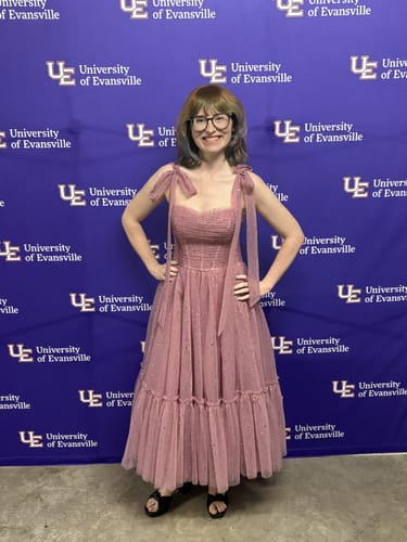 Customer photo review of Dusty Pink Sweetheart Tulle Midi Formal Dress with Removable Straps