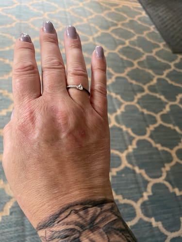 Customer photo review of Like Mother Like Daughter Matching Half Enamel Heart-Cut Rings