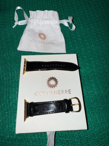 Customer photo review of Black Patent Leather Band for the Apple Watch