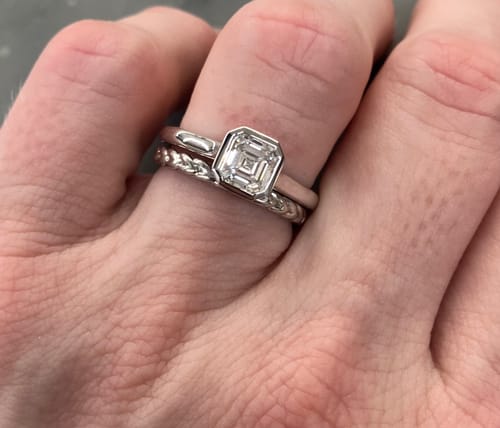 Customer photo review of DovEggs 1.010ct Asscher D VVS2-LAB GROWN DIAMOND-LRA101A60