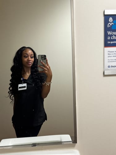 Customer photo review of CurlyMe Loose Deep Virgin Human Hair 4 Bundles with 13x4 Frontal Natural Black