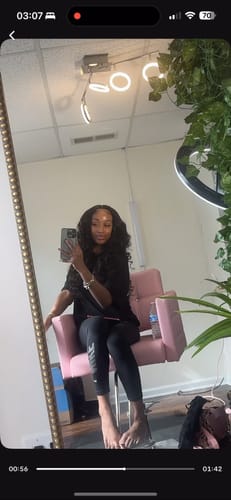 Customer photo review of CurlyMe Loose Deep Virgin Human Hair 4 Bundles with 13x4 Frontal Natural Black