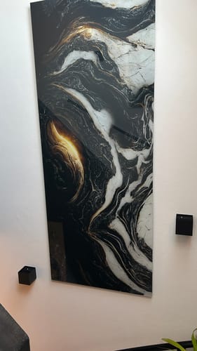 Customer photo review of Acrylglasbild | Liquid Marmor Schwarz Gold | Hochformat