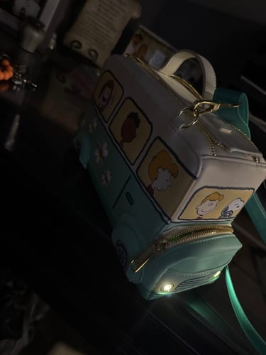 Customer photo review of Loungefly Peanuts Road Trip Bus Crossbody Bag