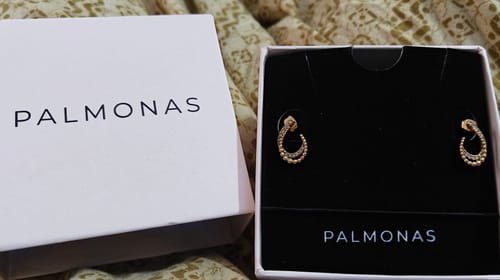 Customer photo review of Almond Stones Stud Earrings
