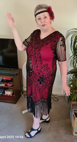 Karon S. review of Rhinestone & Red Feather Headband image 1 out of 1