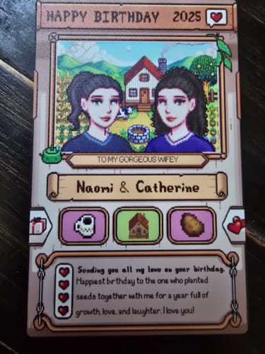 Customer photo review of Custom Anniversary Metal Card