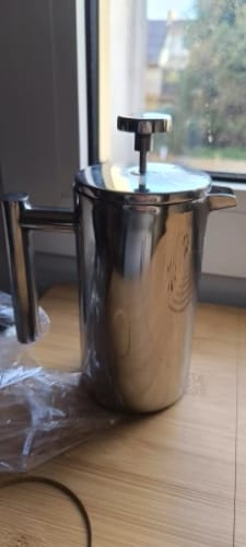 Customer photo review of Cafetiere Isotherme Argentée à Double Paroi Isolée