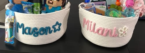 Customer photo review of Baby Knits™ Personalized Knitted Basket