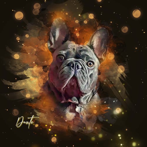 Customer photo review of Custom Neon Watercolor Pet Portrait – Aesthetic Neon Style (AN)