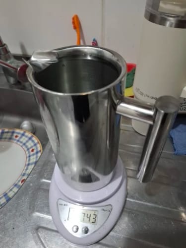 Customer photo review of Cafetiere Isotherme Argentée à Double Paroi Isolée