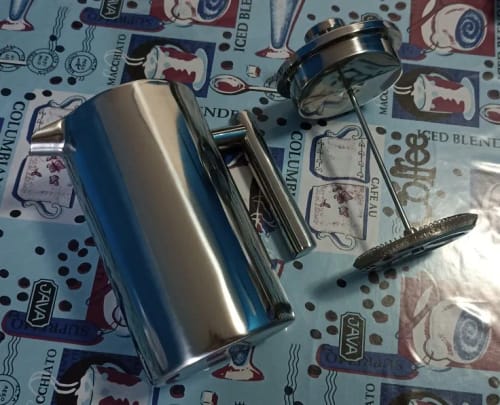 Customer photo review of Cafetiere Isotherme Argentée à Double Paroi Isolée