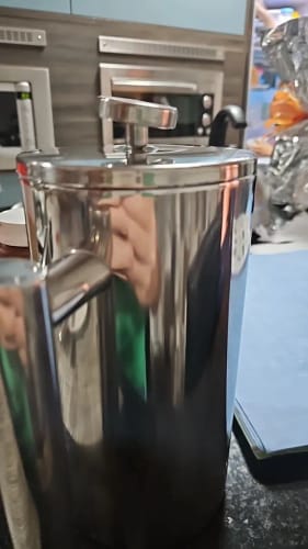 Customer photo review of Cafetiere Isotherme Argentée à Double Paroi Isolée