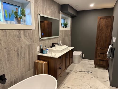 Customer photo review of Bridgeport American Black Walnut Linen Cabinet