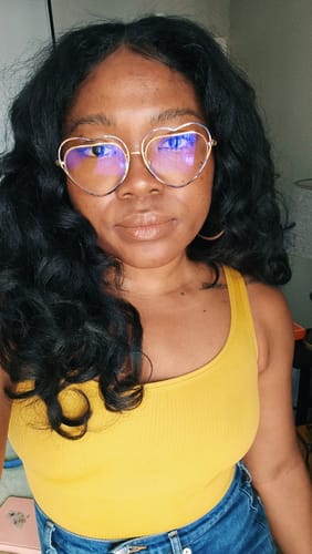 Customer photo review of Sensationnel Curls Kinks & Co Textures Clip-In Weave 9 PCS - TOP LADY 18"