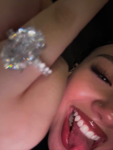 Customer photo review of Louily Stunning Oval Cut Engagement Ring In Sterling Silver