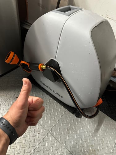 Customer photo review of Retractable Garden Hose Reel-1/2in-130ft