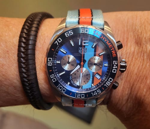 Customer photo review of Alpha2 - Racing Stripe - Blue Orange Black