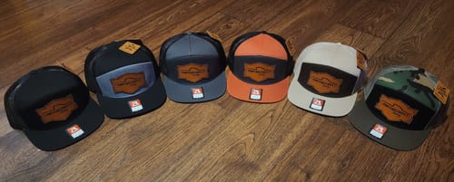 Customer photo review of Custom Leather Patch Hats Richardson 168 Laser Engraved
