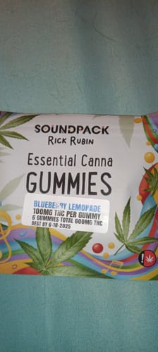 Customer photo review of THC Blueberry Lemonade Gummies 600mg 6 Pack Delta 8 Delta 9 SoundPack Rick Rubin