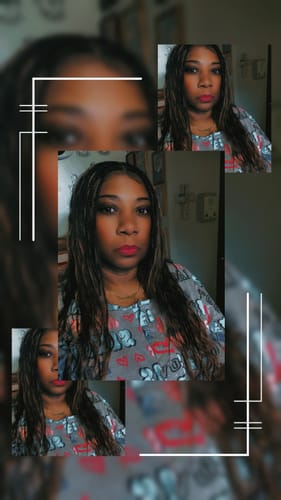 Customer photo review of 24" HD Full Lace Lightweight Human Hair Curls Boho Box Braided Wig