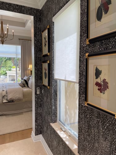 Customer photo review of SmartWings Motorized Light Filtering Roller Shades 70% Blackout Essential