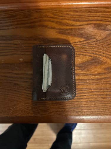 Customer photo review of Mansfield Minimalist Wallet - Walnut Brown