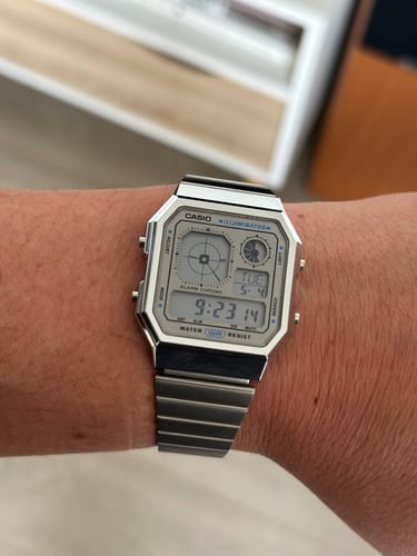 Customer photo review of Reloj Casio Vintage A130WE-7A Nuevo Twin-Graph Plateado
