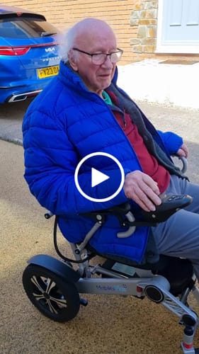 Customer video review of MobilityPlus+ Ultra-Light Instant Folding Electric Wheelchair