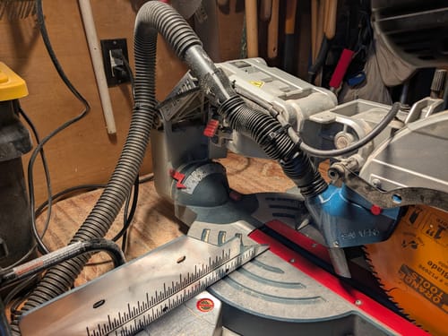 Customer photo review of Bosch Axial Glide Miter Saw Dust Chute (Gen II)
