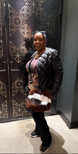 Customer photo review of Medium X-Body | Multi-Color Cow Hide