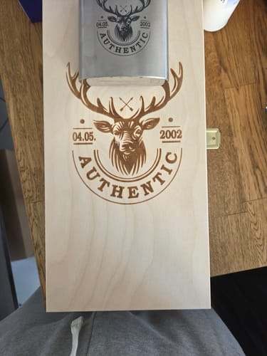 Kundenbewertung mit Foto zu Flachmann aus Edelstahl Geschenkset - personalisiert mit Jägermeister im Set