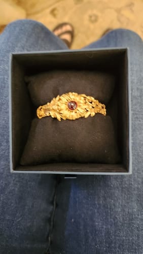 Customer photo review of Antique Rare 18k Yellow Gold 2.61ct Garnet Diamond Handcrafted Bracelet 6.25"