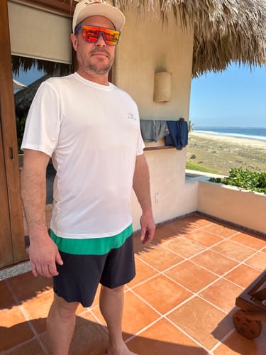 Customer photo review of UPF50+ Men’s Graphic Shirt Short Sleeve Sun Shirts FS36M