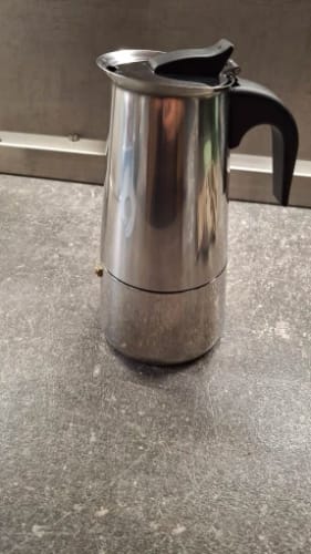 Customer photo review of Cafetière Italienne 12 Tasses en Acier Inoxydable