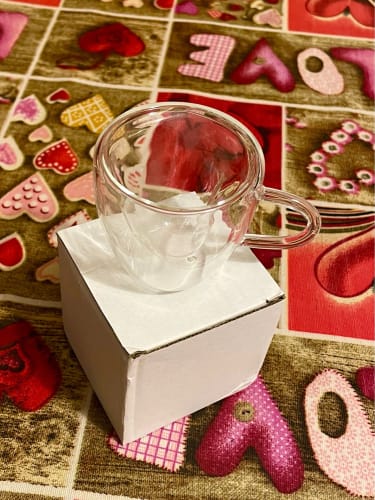 Customer photo review of Tasse à Café Double Fond en Forme de Coeur
