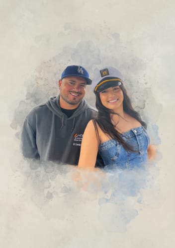Customer photo review of Custom Watercolor Family Portrait