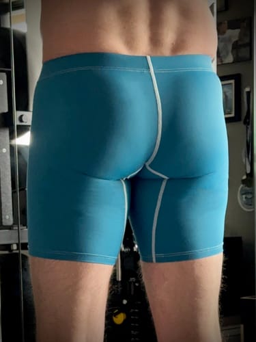 Customer photo review of Nylon 9in Boxer Briefs No Fly 4pk Black/Dark Blue/Gray/Light Blue
