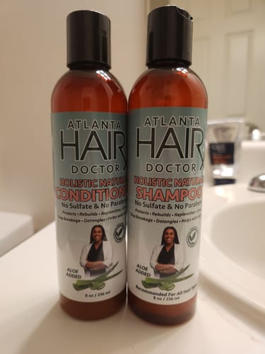 Customer photo review of NATURAL SHAMPOO & CONDITIONER - 8 fl oz