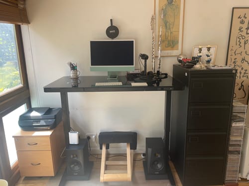 Customer photo review of E-Max Desk Height Adjustable (Glass Top)