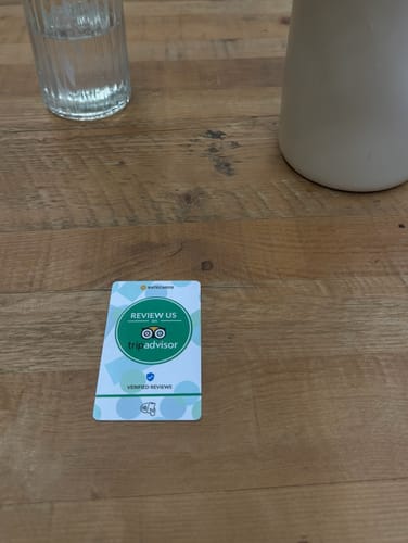 Customer photo review of RATECARDS™ - Tripadvisor Review Card