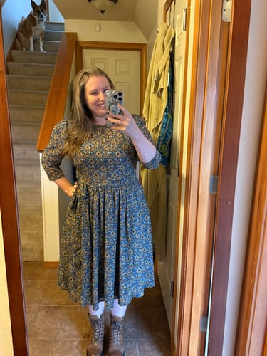 Customer photo review of Beetlejuice Beetlejuice™ Astrid Vintage Floral Print Dress