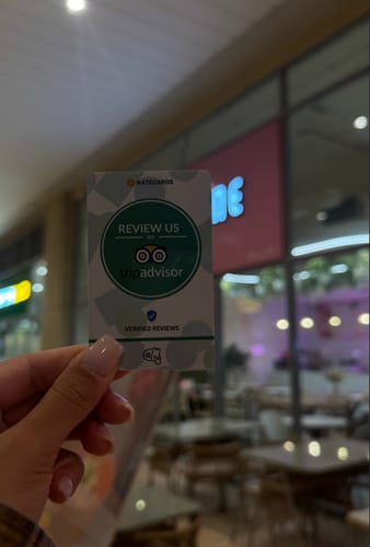 Customer photo review of RATECARDS™ - Tripadvisor Review Card