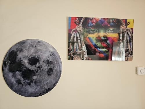 Customer photo review of The Moon - Rounded Glass Wall Art