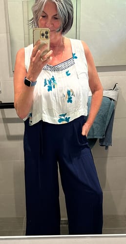 Belinda H. review of High Waisted Lounge Pant | Navy image 1 out of 1